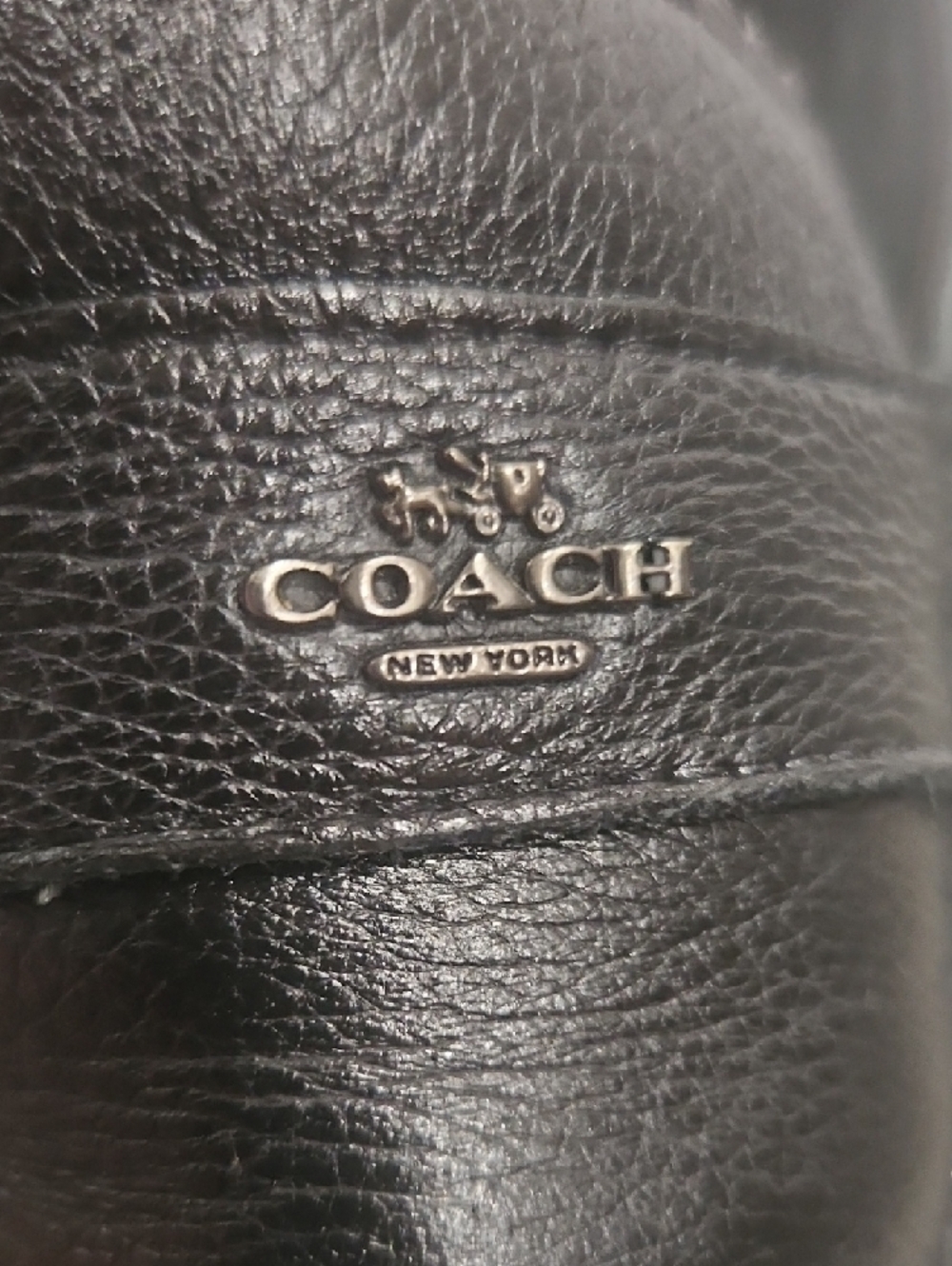 Coach Black Leather Odette  Penny Loafers with Silver Coach Logo SZ 10 - Picture 2 of 10